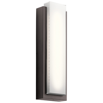 Kichler 49558AZLED Dahlia 22.25" LED Outdoor Wall Light with White Glass Architectural Bronze